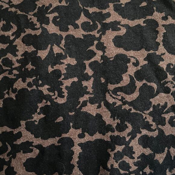 Peruvian Connection Women’s XL Long Sleeve Tee Pima Cotton Brown Black Floral - Picture 2 of 7